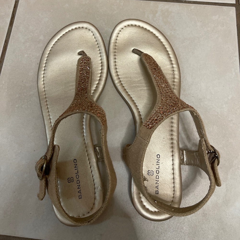 Sparkly rose gold sandals